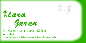 klara garan business card