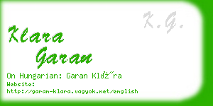 klara garan business card